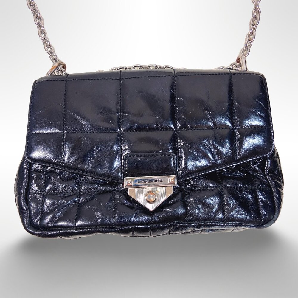 Michael Kors Soho Small Quilted Leather Shoulder Bag In Black